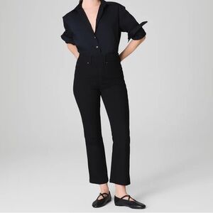 {Spanx} "Kick Flare" Clean Black Ankle Length High Rise Bootcut Denim Jeans